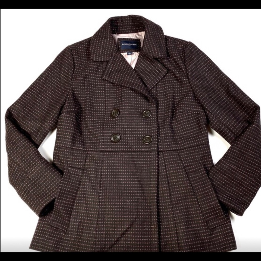 Banana Republic Wool Double Breasted Pea Coat Excellent Condition - Size L